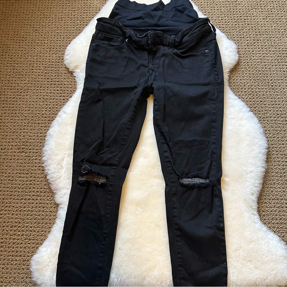 Black Distressed Blanqi Maternity Skinny Jeans 10
